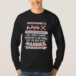T-shirt Femme Mécanique Oui Elle Travaille Non Je Ne Sais 