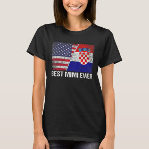 T-shirt Femme Meilleur Mimi Jamais Croatie Drapeau Patriot