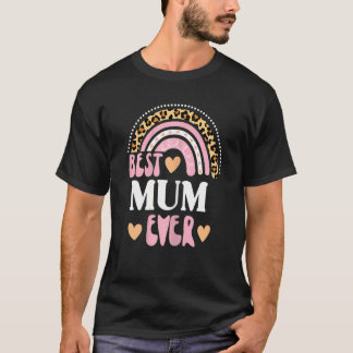 T-shirt Femme Meilleure maman Jamais Cool Retro Leopard Ar