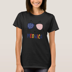 T-shirt Femme Meowica Chat 4 juillet Merica Etats-Unis