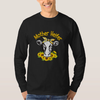 T-shirt Femme Mère Heifer Fermier Tournesol Ferme Maman Va