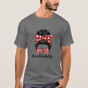 T-shirt Femme Messy Bun Cheveux Fête des Mères Déjeuner La
