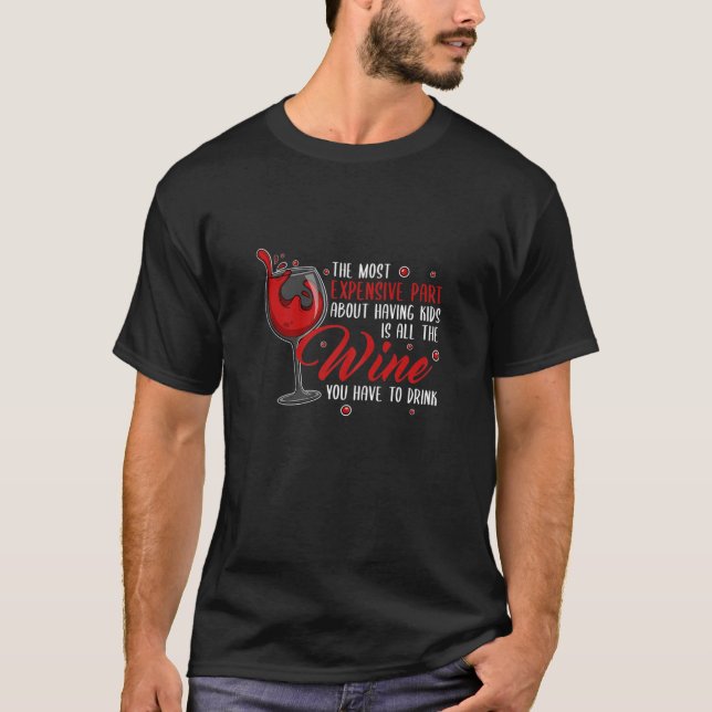 T-shirt Femme mignonne Amour Parents Mère Maman Vin Lover  (Devant)