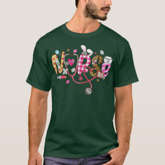 T-shirt Femme mignonne Lapin Infirmière Stethocope Infirmi