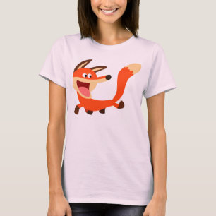 T-shirt femme mignonne malicieuse caricature Fox