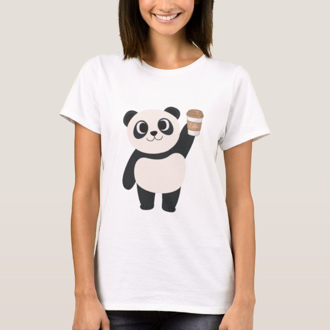 T-shirt femme mignonne panda (Devant)