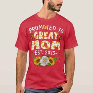 T-shirt Femme Mignonne Promue À Great Mom Est 2023 Nouvell
