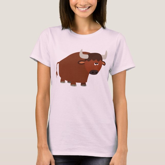 T-shirt femme mignonne Shy Cartoon (Devant)