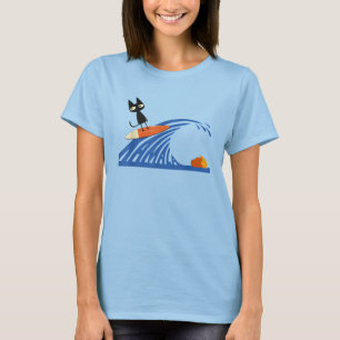 T-shirt Femme mignonne vague de chats bleus pour Kamala 20