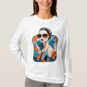 T-shirt Femme moderne chic, élégance géométrique
