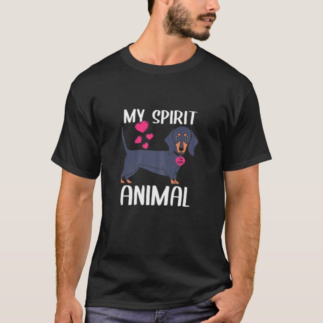 T-shirt Femme Mon Esprit Animal Dachshund Chien J'aime Mam (Devant)