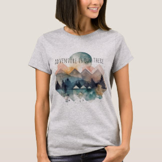 T-shirt femme montagne abstraite géométrique