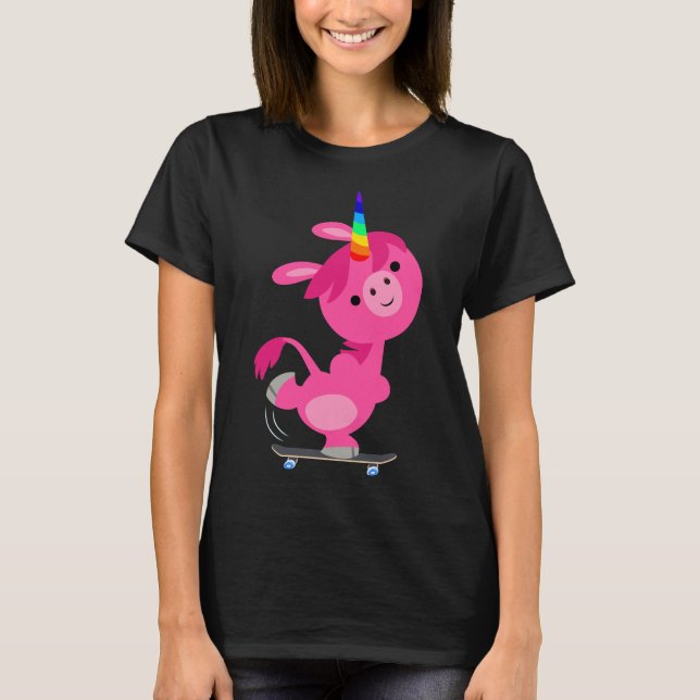 T-Shirt Femme Montée En Carton De Skateboard (Devant)