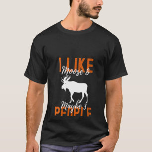 T-shirt Femme Moose Animal J'Aime Moose & Peut-Être 3 Pers