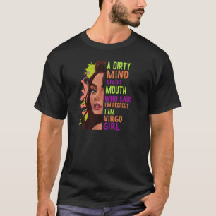 T-shirt Femme Mouth Filet Virgo Girl Zodiac Drôle Mignonne