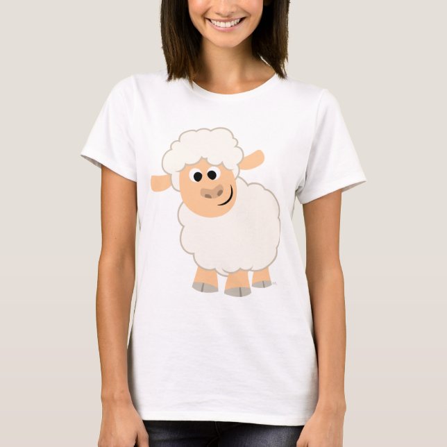T-shirt femme mouton caricature mignonne (Devant)
