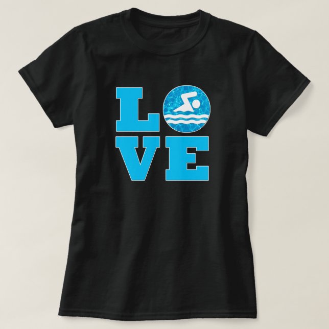 T-shirt Femme nage AMOUR nage & plongée nage (Design devant)