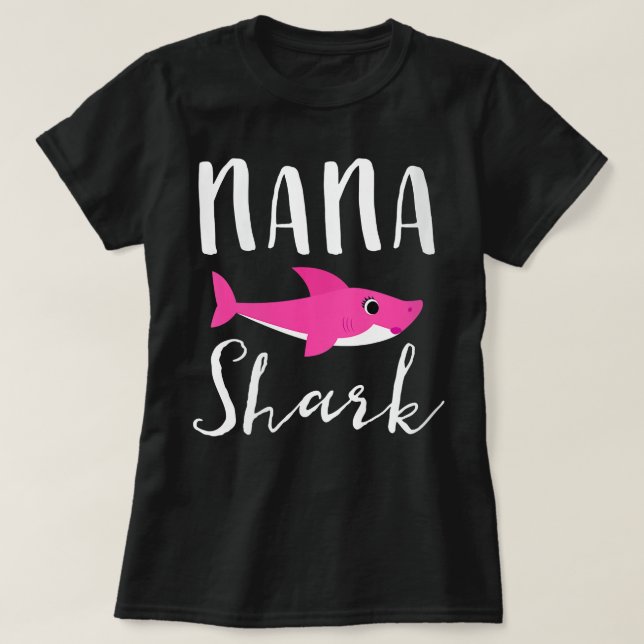 T-shirt Femme Nana Shark Grand-mère requin rose G (Design devant)