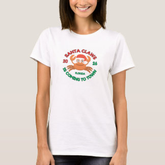 T-Shirt Femme Noël de Floride Santa Claws