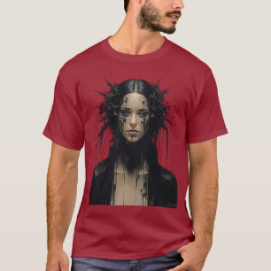 T-shirt Femme Noir Abstraite Art Incroyable 