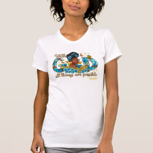 T-shirt Femme Noire Autonomisée avec Grâce Spirituelle