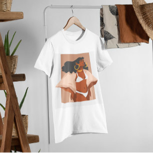 T-shirt Femme noire, Bikini blanc, Prêt pour vacances à la