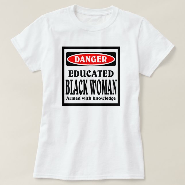T-shirt Femme noire éduquée. (Design devant)
