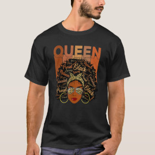 T-shirt Femme noire éduquée Melanin forte Reine africaine