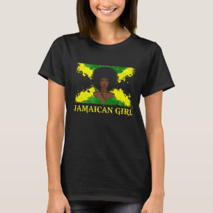 T-shirt femme noire jamaïcaine Jamaïque Afro Girl