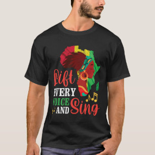 T-shirt Femme noire, levez chaque voix et chantez l'histoi