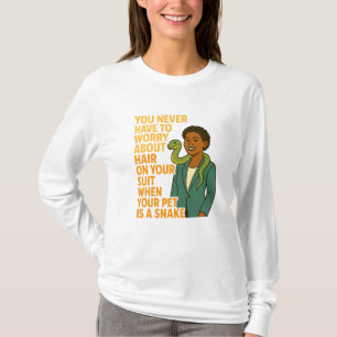 T-shirt Femme noire & serpent de compagnie – Citation amus