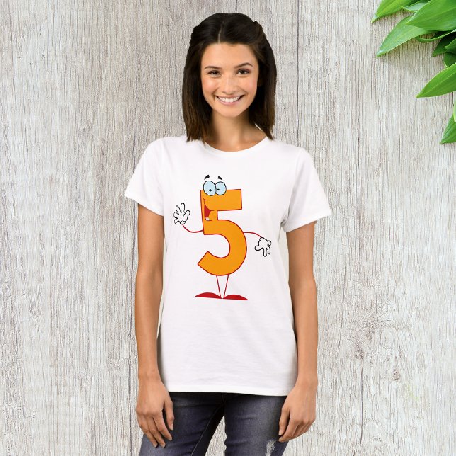 T-shirt femme numéro 5 orange (Créateur téléchargé)