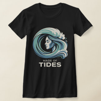 T-shirt Femme Océanique Faite de Marées Vague Féminine Côt