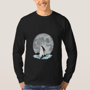 T-shirt Femme Orque Clair de Lune Pleine Lune Océan Animal