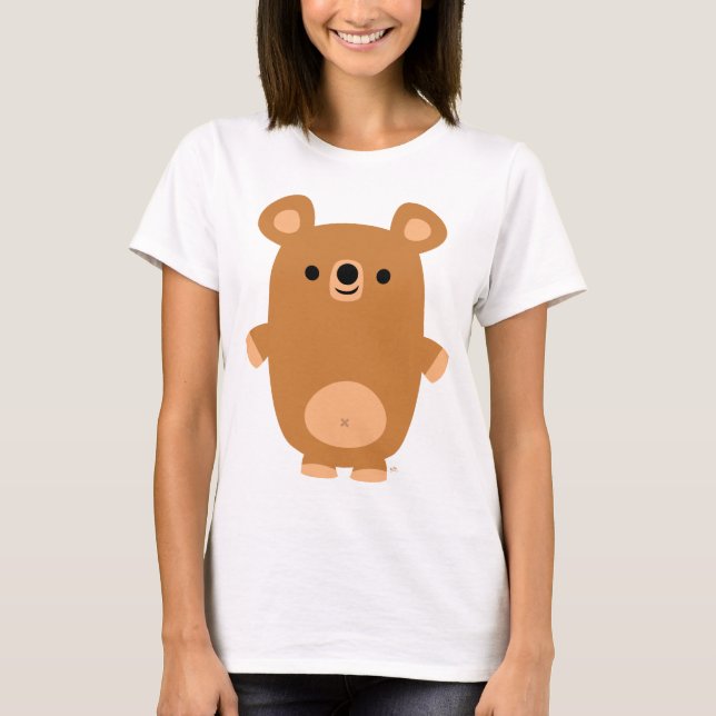 T-shirt Femme Ours Cartoon Fort (Devant)