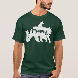 T-shirt Femme Ours De Maman Avec 3 Cubs, Chemise D'Ours De