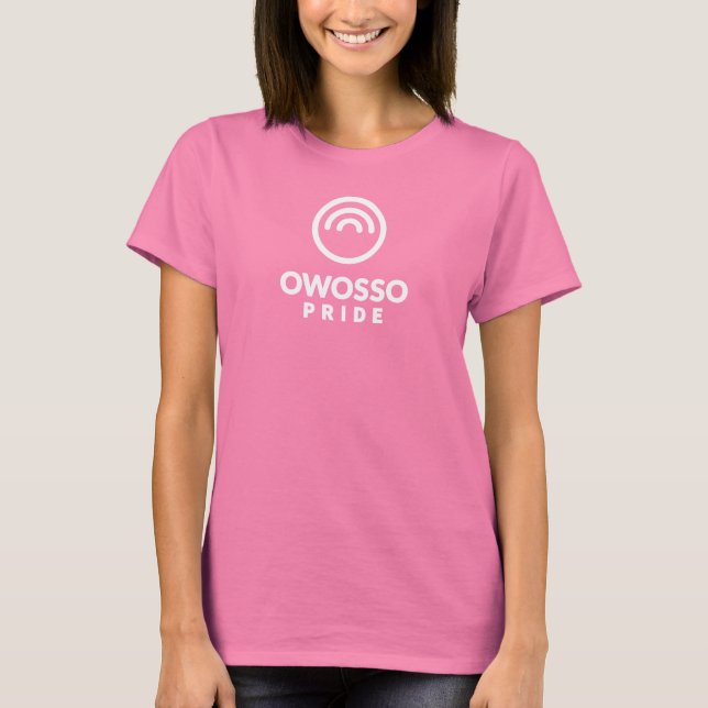T-shirt femme Owosso Pride logo blanc (Devant)