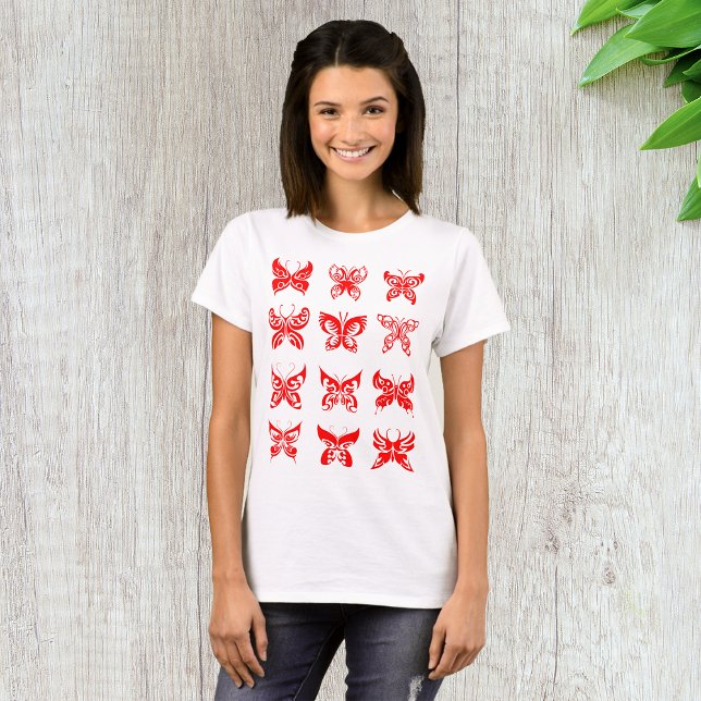 T-shirt femme papillon rouge (Créateur téléchargé)