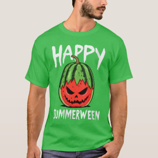 T-shirt Femme Pastèque Jackolantern Été Halloween Ha