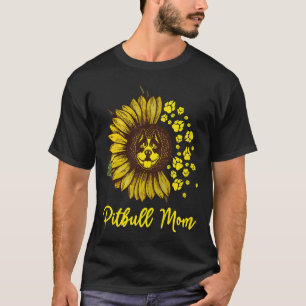 T-shirt Femme Pitbull Maman Parfums de tournesol Pet chien