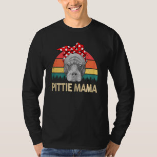 T-shirt Femme Pitbull Pittie Mama Pitbull Momma Pibble