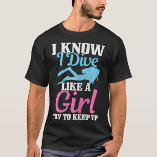 T-shirt Femme Plongée Fille Amusante Plongée Plongée Cadea