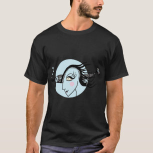 T-shirt Femme Poisson titre — Illustration à l'encre bleue