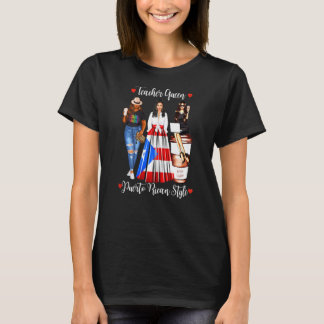 T-shirt Femme Puerto Rican Style Enseignant Queen Enseigne