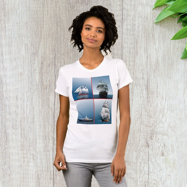 T-shirt femme quatre navires (Créateur téléchargé)
