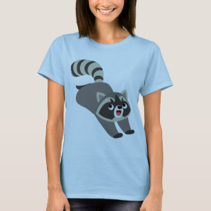 T-shirt femme Raccoon de caricature mignonne Prank