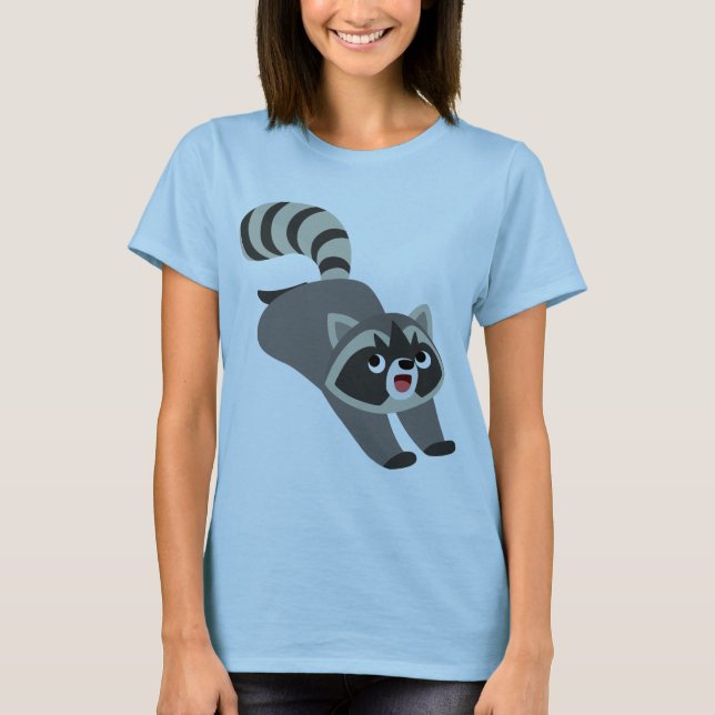 T-shirt femme Raccoon de caricature mignonne Prank (Devant)
