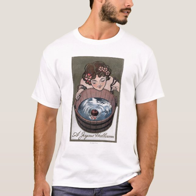 T-shirt Femme regardant dans le baril en bois (Devant)