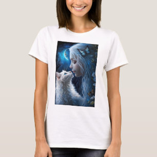 T-shirt femme Reine de la fée avec chat