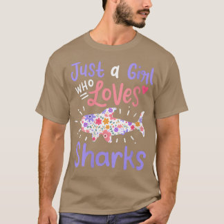 T-shirt Femme Requin Juste Une Fille Qui Aime Les Requins 